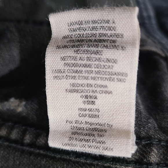 Free People Black Mixed Media Space Dye Knit Denim Jean Jacket Sz M - Picture 14 of 16